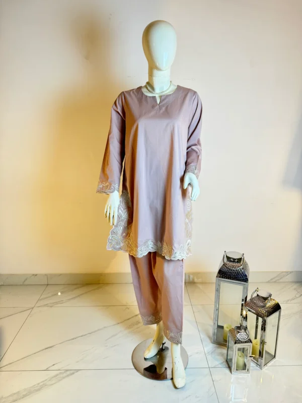 Lilac co-ord with cutwork